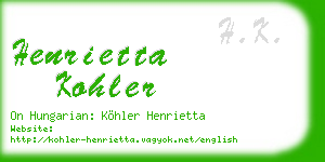 henrietta kohler business card